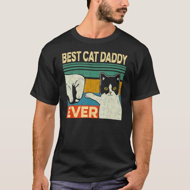 Camiseta Día del padre del gato mejor padre del gato (Anverso)