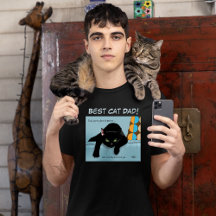 Día del Padre divertido gato negro lindo mejor pap