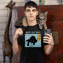 Camiseta Día del Padre divertido gato negro lindo mejor pap