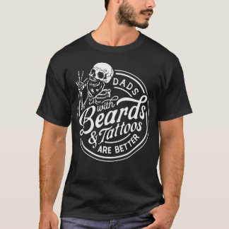 Camiseta Día del Padre Divertido Padres Con Barbas Y Tatuaj