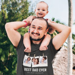 Camiseta Día del padre | El mejor papá de la historia 3 Col<br><div class="desc">Sube tus fotos favoritas y agrega tus nombres para hacer tu propio regalo personalizado del día de tu padre.</div>