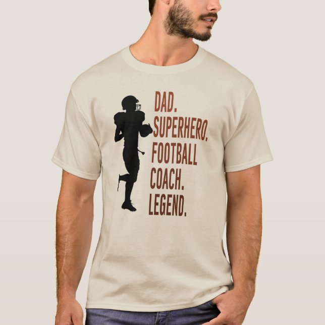 Camiseta Día del Padre: entrenador de fútbol superhéroe de  (Anverso)