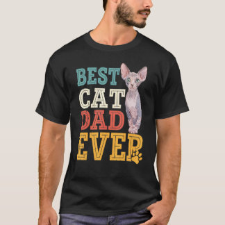Camiseta Día del Padre Gato Sphynx Papá Siempre Gato Sin Pe
