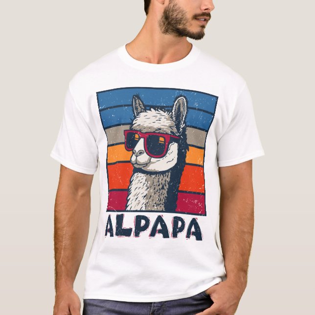 Camiseta Día del padre gracioso regalo de papá Alpapa Llama (Anverso)