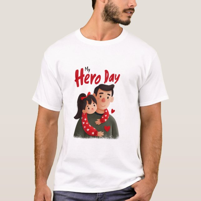 Camiseta Día del Padre héroe (Anverso)