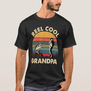 Camiseta Día del Padre Hombre Abuelo Carrete de Pescar Cool