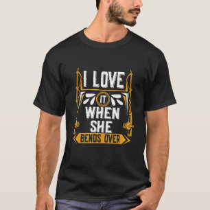 Camiseta Día del Padre Hombres Pesca Me Encanta Cuando Ella