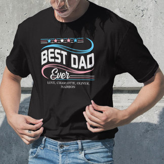 Camiseta Día del Padre LGBTQ, mejor papá, bandera transgéne