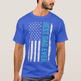 Camiseta Día del Padre Mejor Padre con bandera estadouniden