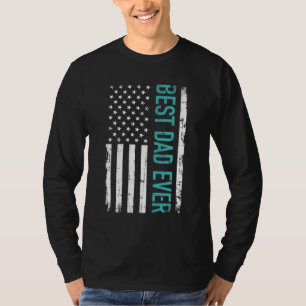 Camiseta Día del Padre Mejor Padre con bandera norteamerica