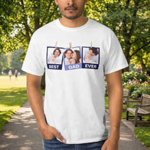 Camiseta Día del Padre Mejor Papá del Mundo 3 Fotocolage