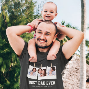 Camiseta Día del Padre Mejor Papá del Mundo 3 Fotocolage