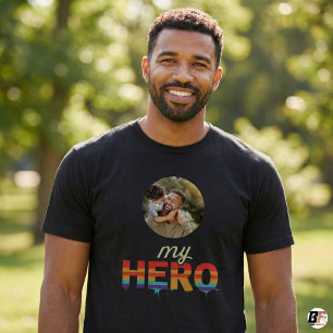 Camiseta Día del padre   Mi Héroe   Foto Con Papá