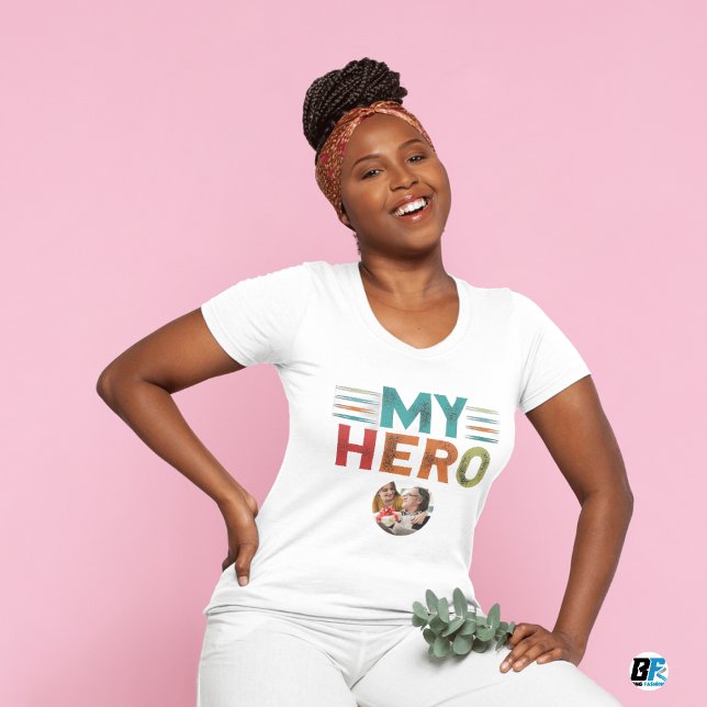 Camiseta Día del padre | Mi Héroe | Foto Con Papá (Subido por el creador)