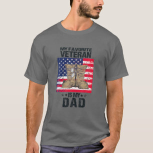 Camiseta Día del padre mi veterano favorito es mi padre
