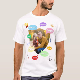 Camiseta Día del Padre Nubes de palabras Mejor Papá Padre