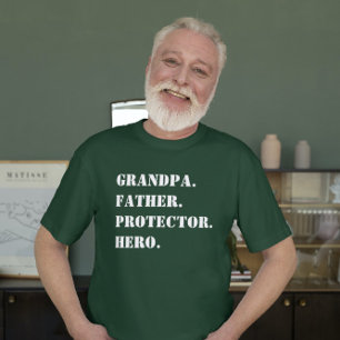 Camiseta Día del Padre Padre Abuelo Protector Hero Textos D