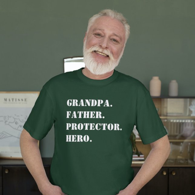 Camiseta Día del Padre Padre Abuelo Protector Hero Textos D (Subido por el creador)