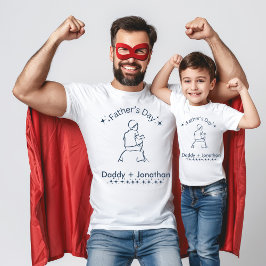 Camiseta Día del padre, padre cargando al hijo sobre los ho