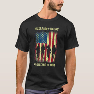 Camiseta Día del Padre para papá esposo héroe protector de 