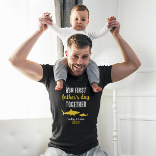 Camiseta Día del Padre Personalizado Tiburón Primera Vez