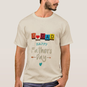 Camiseta Día del Padre Te Amo Bloques ABC Lindos