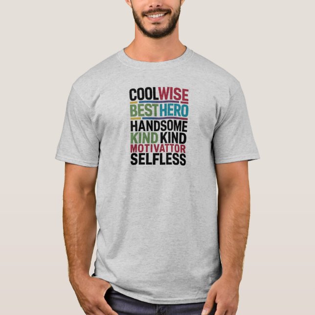 Camiseta Día del padre tipografía simple (Anverso)