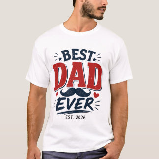 Camiseta Día del Padre Tipografía Vintage Mejor Pa