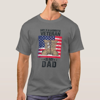 Camiseta Día del Padre Veteranos Mi Veterano Favorito Es Mi