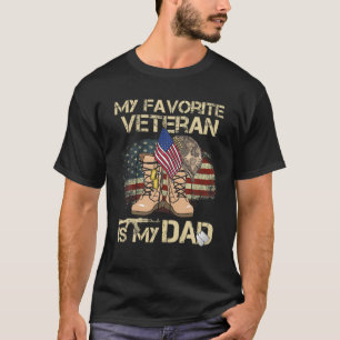 Camiseta Día del Padre Veteranos Mi Veterano Favorito Es Mi