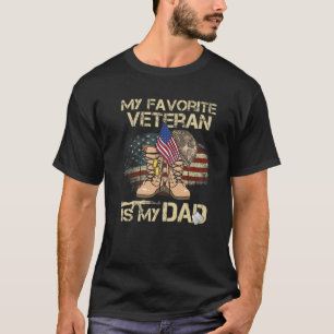 Camiseta Día del Padre Veteranos Mi Veterano Favorito Es Mi