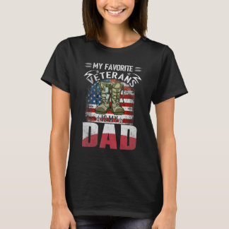 Camiseta Día del Padre Veteranos Mi Veterano Favorito Es Mi