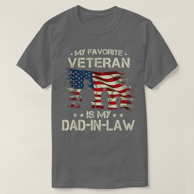 Camiseta Día del Padre Veteranos Mi Veterano Favorito Es Mi (Diseño del anverso)