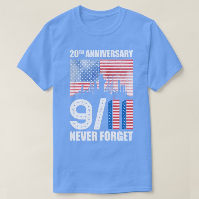 Camiseta Día del Patriota 20 Aniversario 911 Nunca Por (Diseño del anverso)