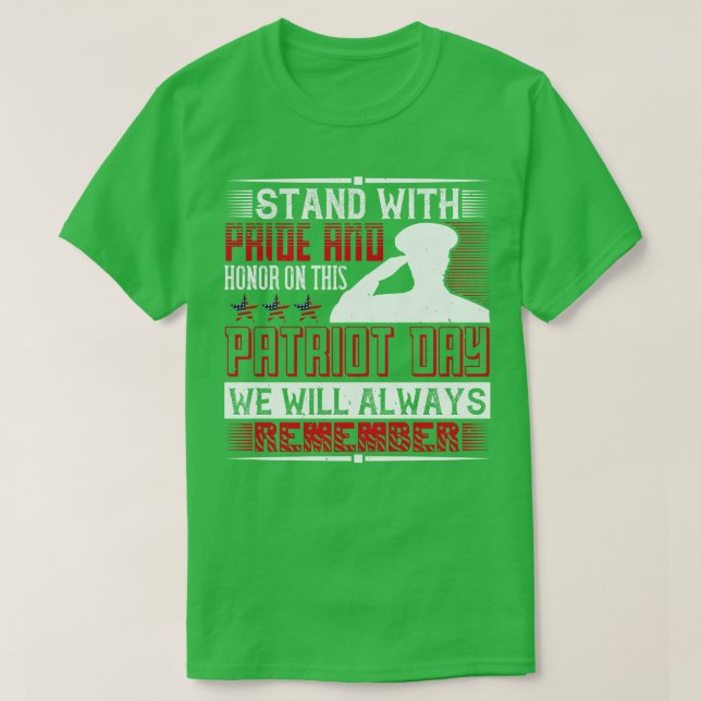 Camiseta Día Del Patriota, Con Orgullo Y Honor (Diseño del anverso)