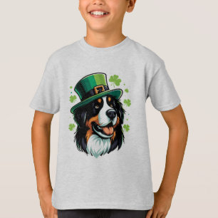 Camiseta Día del Perro Bernés Irlandés Leprechaun Gorra St