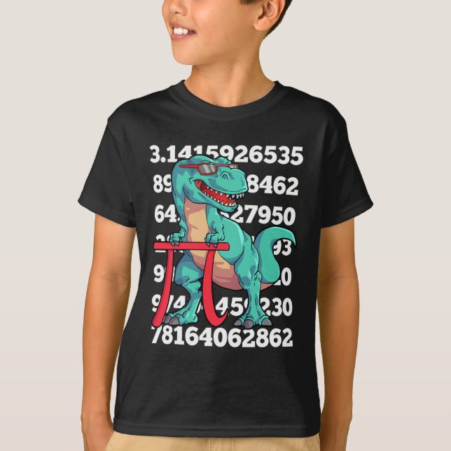 Camiseta Día del Pi Dinosaurio T Rex Divertido Matemáticas  (Anverso)