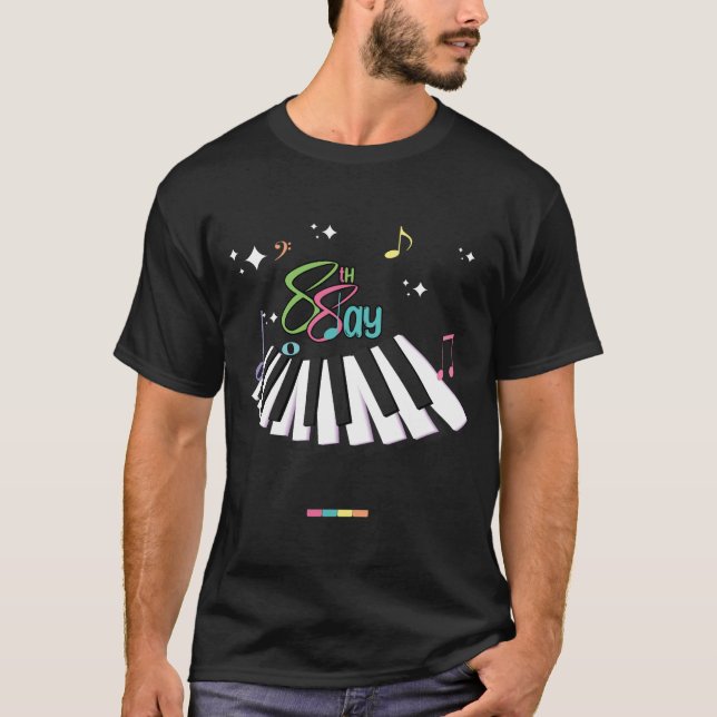 Camiseta Día del piano 28 de marzo de 2024 88keys 88días (Anverso)