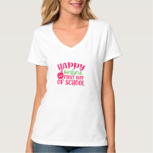 Camiseta Día del profesor feliz primer día escolar en línea