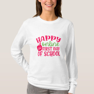 Camiseta Día del profesor feliz primer día escolar en línea