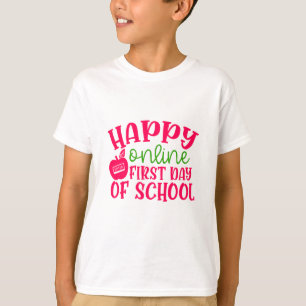 Camiseta Día del profesor feliz primer día escolar en línea