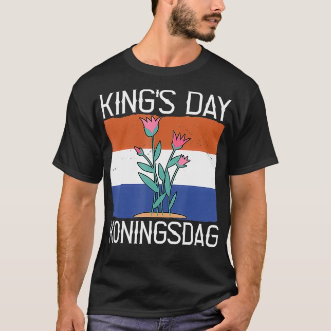 Camiseta Día del Rey Koningsdag Países Bajos Tulipanes (Anverso)
