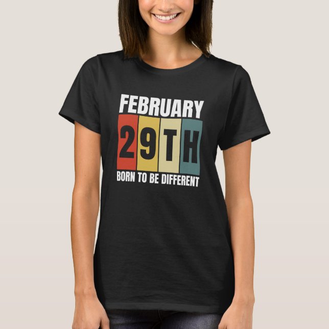 Camiseta Día del Salto Cumpleaños Nacido el 29 de febrero A (Anverso)