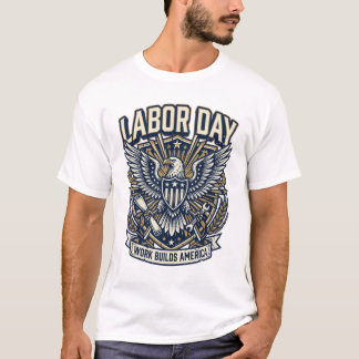 Camiseta Día del Trabajo Águila Calva Cresta Americana El T