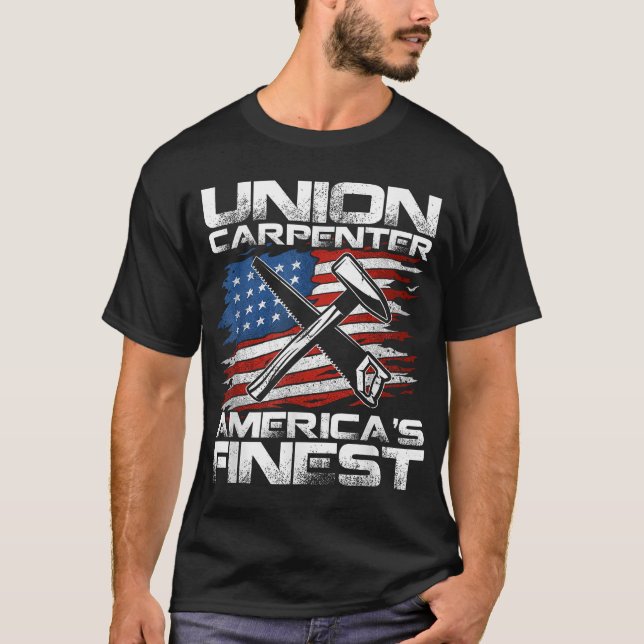Camiseta Día del Trabajo Carpintero Sindical Mejor de Améri (Anverso)