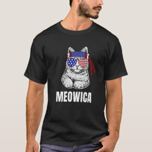 Camiseta Día del Trabajo del Gato Meowica Merica Hombres Ba