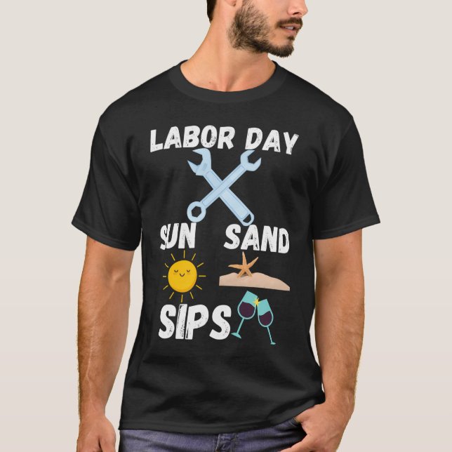 Camiseta Día del Trabajo: ¡Sol, arena, Sips! (Anverso)