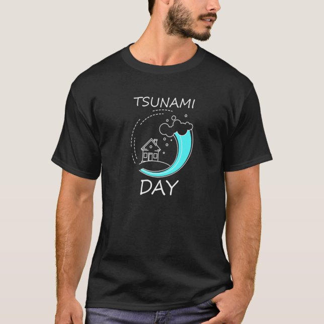 Camiseta Día Del Tsunami La Longitud De Onda De Las Ondas E (Anverso)