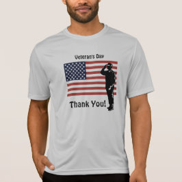 Camiseta Día del Veterano ¡Gracias! Bandera Americana Solda