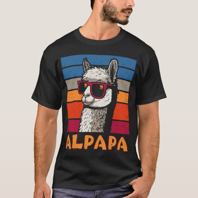 Camiseta Dia divertida del padre Alpapa Llama Alpaca regalo (Anverso)